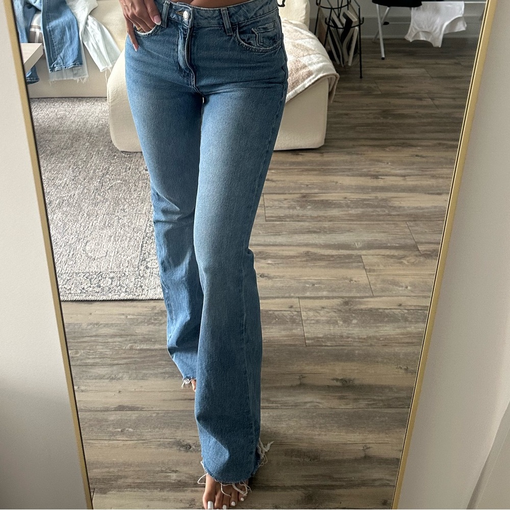 Mango Blue Flare Leg Jeans